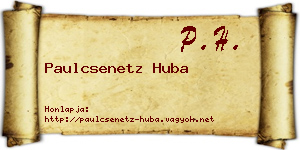 Paulcsenetz Huba névjegykártya